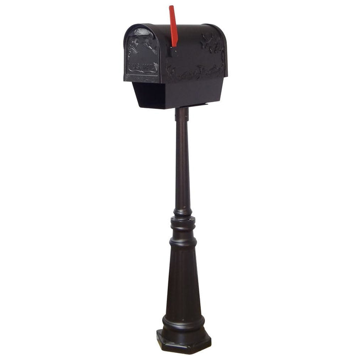 Special Lite Products || Hummingbird Curbside Mailbox with Newspaper Tube, Locking Insert and Tacoma Mailbox Post with Direct Burial Kit