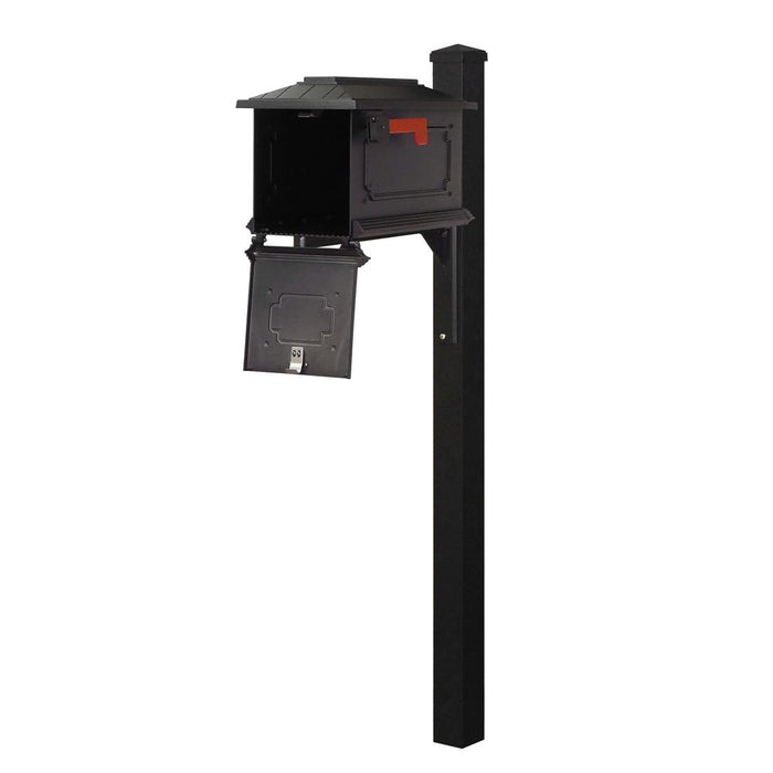 Special Lite Products || Kingston Curbside Mailbox and Wellington Direct Burial Mailbox Post Smooth Square, Black