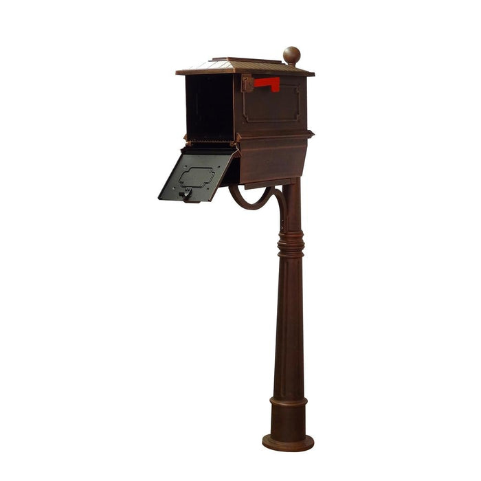 Special Lite Products || Kingston Curbside Mailbox with Newspaper Tube and Ashland Mailbox Post