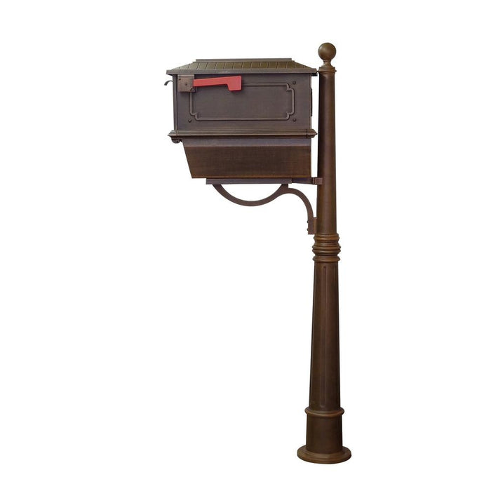 Special Lite Products || Kingston Curbside Mailbox with Newspaper Tube and Ashland Mailbox Post