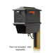 Special Lite Products || Kingston Curbside Mailbox with Newspaper tube and Baldwin front single mailbox mounting bracket