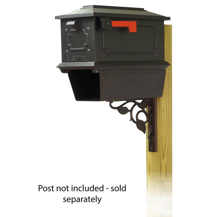 Special Lite Products || Kingston Curbside Mailbox with Newspaper tube and Floral front single mailbox mounting bracket