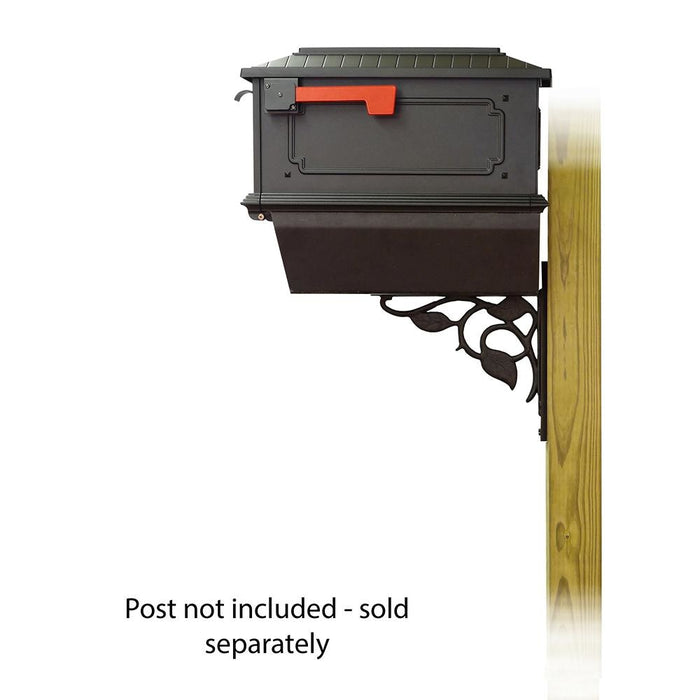 Special Lite Products || Kingston Curbside Mailbox with Newspaper tube and Floral front single mailbox mounting bracket