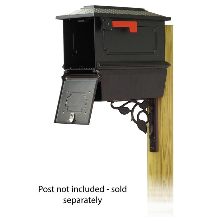 Special Lite Products || Kingston Curbside Mailbox with Newspaper tube and Floral front single mailbox mounting bracket