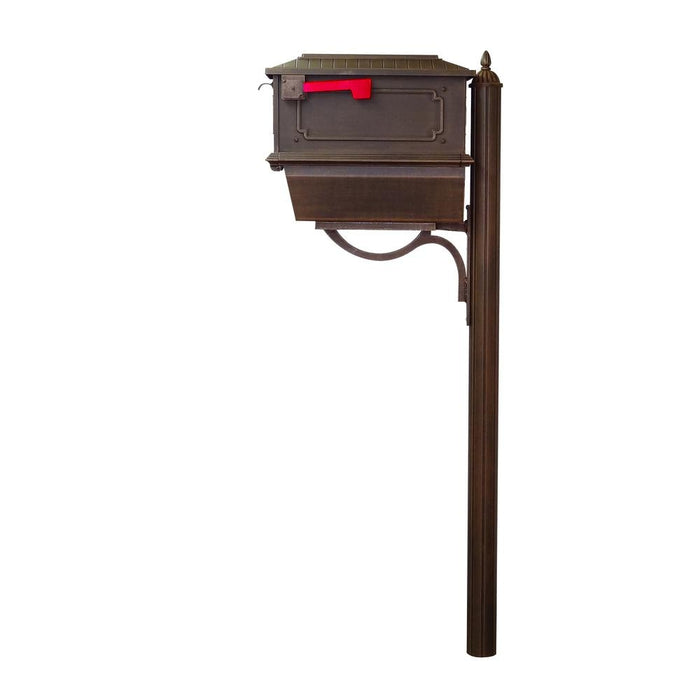 Special Lite Products || Kingston Curbside Mailbox with Newspaper Tube and Richland Mailbox Post