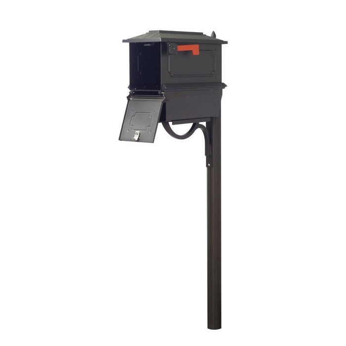 Special Lite Products || Kingston Curbside Mailbox with Newspaper Tube and Richland Mailbox Post