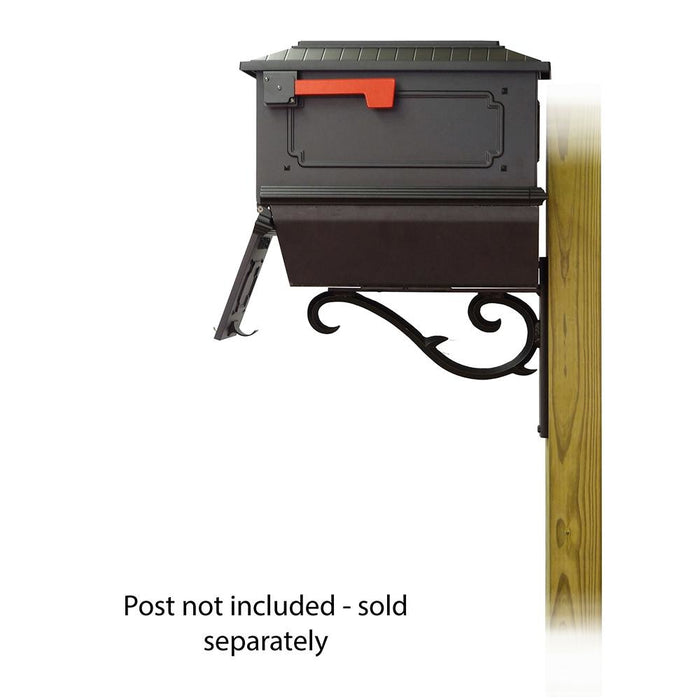 Special Lite Products || Kingston Curbside Mailbox with Newspaper tube and Sorrento front single mailbox mounting bracket