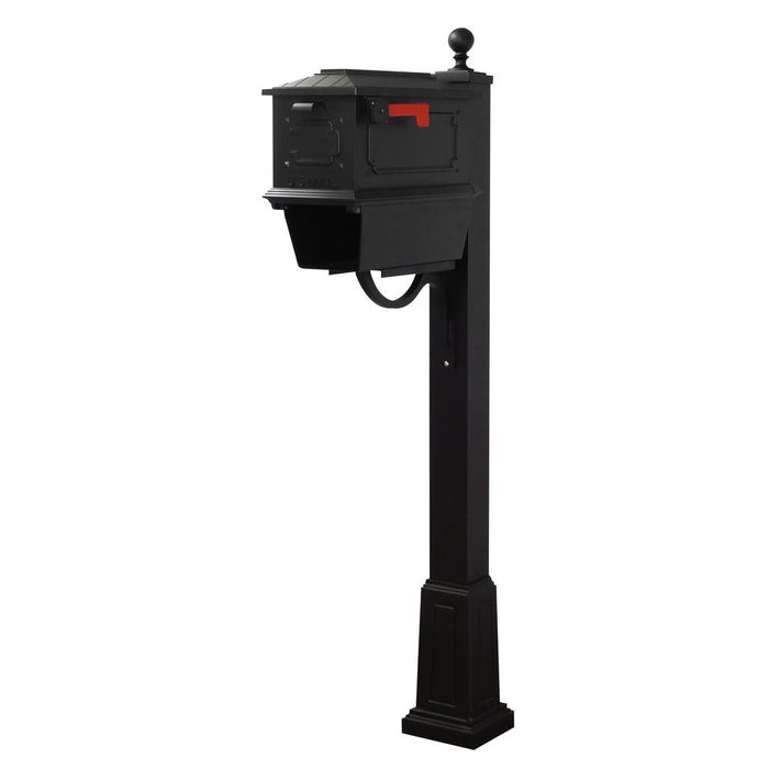 Special Lite Products || Kingston Curbside Mailbox with Newspaper Tube and Springfield Mailbox Post with Base