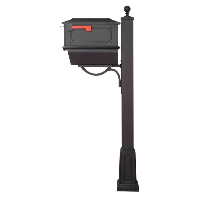 Special Lite Products || Kingston Curbside Mailbox with Newspaper Tube and Springfield Mailbox Post with Base