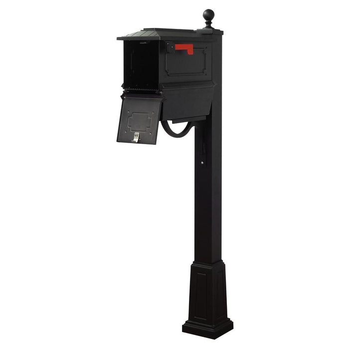 Special Lite Products || Kingston Curbside Mailbox with Newspaper Tube and Springfield Mailbox Post with Base