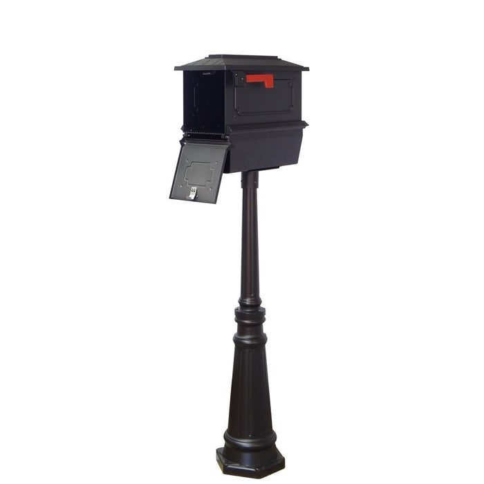 Special Lite Products || Kingston Curbside Mailbox with Newspaper Tube and Tacoma Mailbox Post with Direct Burial Kit