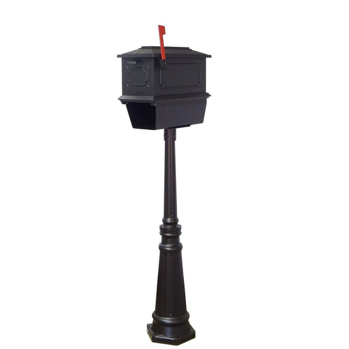 Special Lite Products || Kingston Curbside Mailbox with Newspaper Tube and Tacoma Mailbox Post with Direct Burial Kit