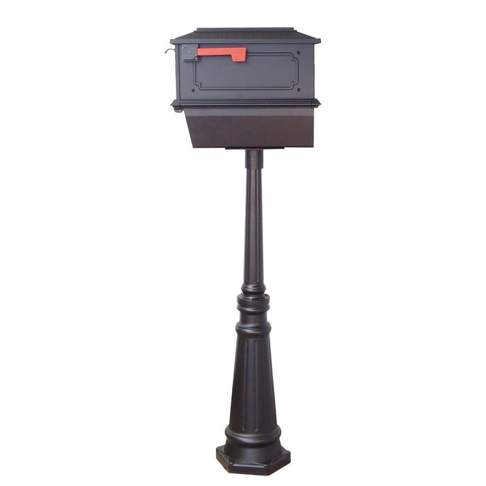 Special Lite Products || Kingston Curbside Mailbox with Newspaper Tube and Tacoma Mailbox Post with Direct Burial Kit