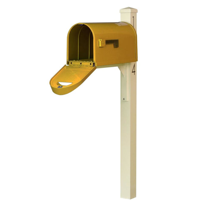 Special Lite Products || Mid Modern Dylan Curbside Mailbox and Post, Yellow