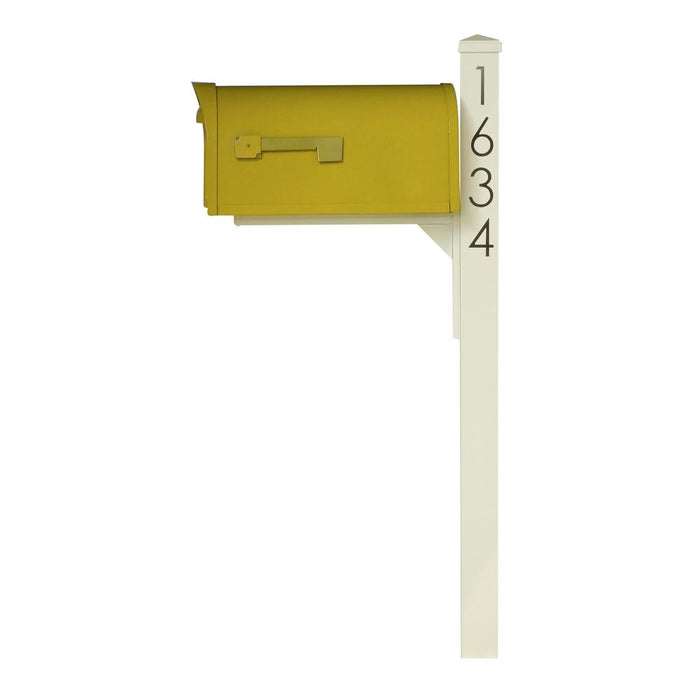 Special Lite Products || Mid Modern Dylan Curbside Mailbox and Post, Yellow