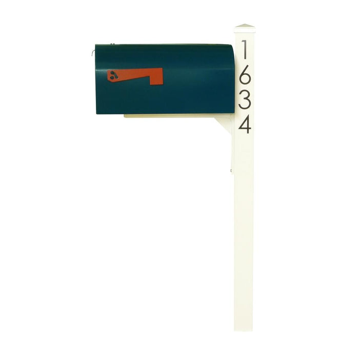 Special Lite Products || Mid Modern Rigby Curbside Mailbox and Post, Blue