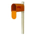 Special Lite Products || Mid Modern Rigby Curbside Mailbox and Post, Orange