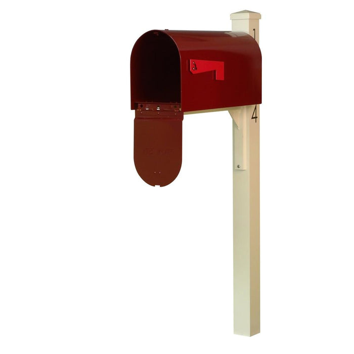 Special Lite Products || Mid Modern Rigby Curbside Mailbox and Post, Wine