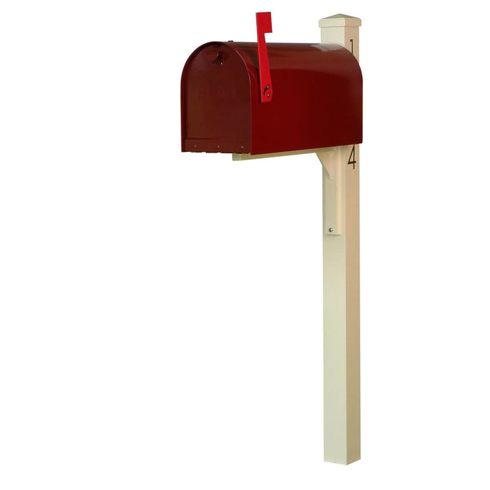 Special Lite Products || Mid Modern Rigby Curbside Mailbox and Post, Wine