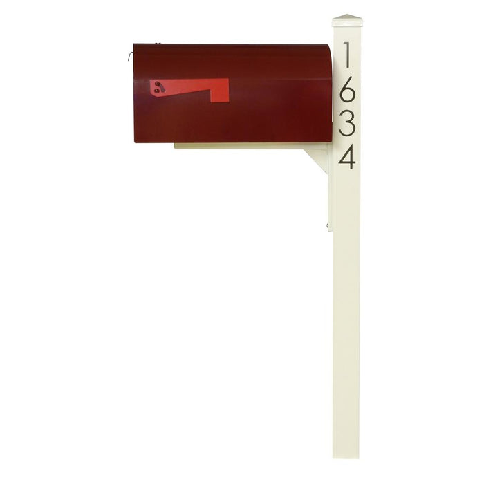 Special Lite Products || Mid Modern Rigby Curbside Mailbox and Post, Wine