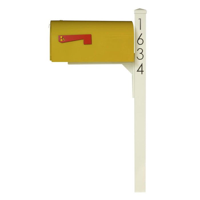 Special Lite Products || Mid Modern Rigby Curbside Mailbox and Post, Yellow