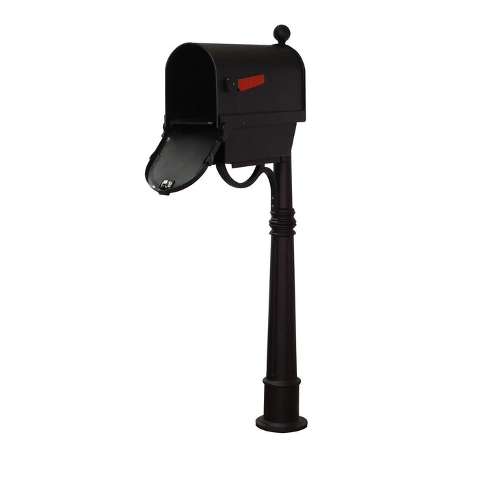 Special Lite Products || Savannah Curbside Mailbox with Newspaper Tube and Ashland Mailbox Post