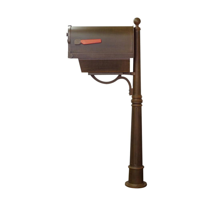 Special Lite Products || Savannah Curbside Mailbox with Newspaper Tube and Ashland Mailbox Post