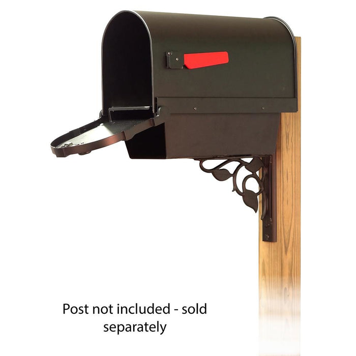 Special Lite Products || Savannah Curbside Mailbox with Newspaper tube and Floral front single mailbox mounting bracket