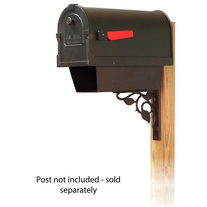 Special Lite Products || Savannah Curbside Mailbox with Newspaper tube and Floral front single mailbox mounting bracket