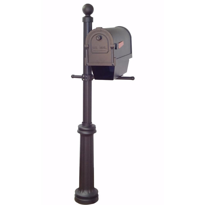 Special Lite Products || Savannah Curbside Mailbox with Newspaper Tube and Fresno Mailbox Post