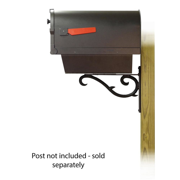 Special Lite Products || Savannah Curbside Mailbox with Newspaper tube and Sorrento front single mailbox mounting bracket