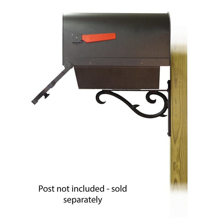 Special Lite Products || Savannah Curbside Mailbox with Newspaper tube and Sorrento front single mailbox mounting bracket