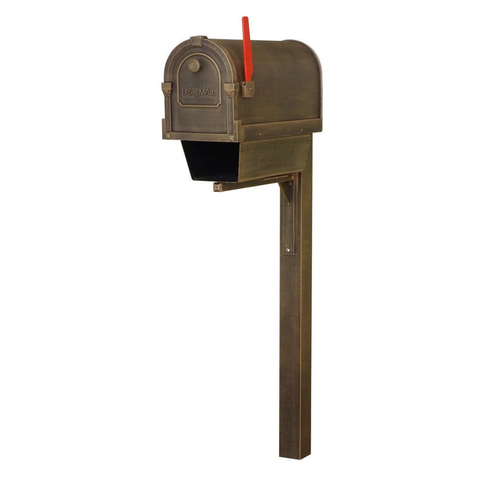 Special Lite Products || Savannah Curbside Mailbox with Newspaper Tube and Wellington Mailbox Post, Copper