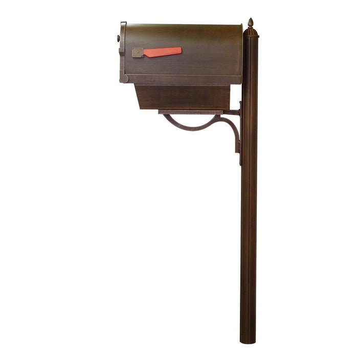 Special Lite Products || Savannah Curbside Mailbox with Paper Tube and Richland Mailbox Post