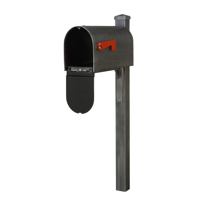 Special Lite Products || Titan Aluminum Curbside Mailbox and Wellington Mailbox Post, Swedish Silver