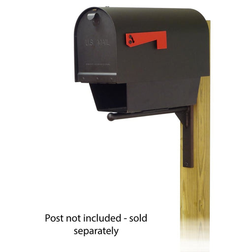 Special Lite Products || Titan Aluminum Curbside Mailbox with Newspaper tube and Ashley front single mailbox mounting bracket