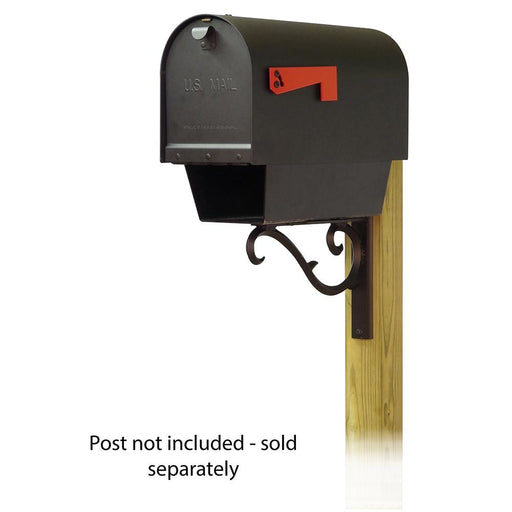 Special Lite Products || Titan Aluminum Curbside Mailbox with Newspaper tube and Sorrento front single mailbox mounting bracket