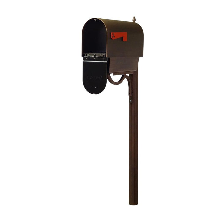 Special Lite Products || Titan Aluminum Curbside Mailbox with Paper Tube and Richland Mailbox Post