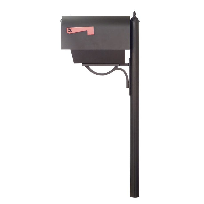 Special Lite Products || Titan Aluminum Curbside Mailbox with Paper Tube and Richland Mailbox Post