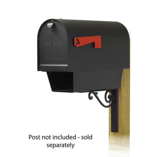 Special Lite Products || Titan Steel Curbside Mailbox with Newspaper tube and Baldwin front single mailbox mounting bracket