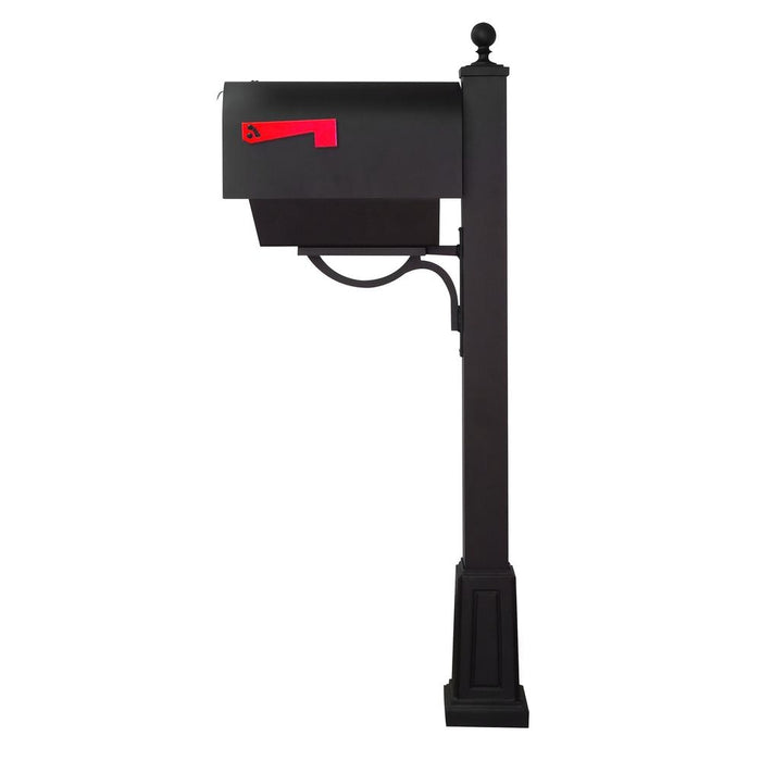 Special Lite Products || Titan Steel Curbside Mailbox with Newspaper Tube and Springfield Mailbox Post with Base