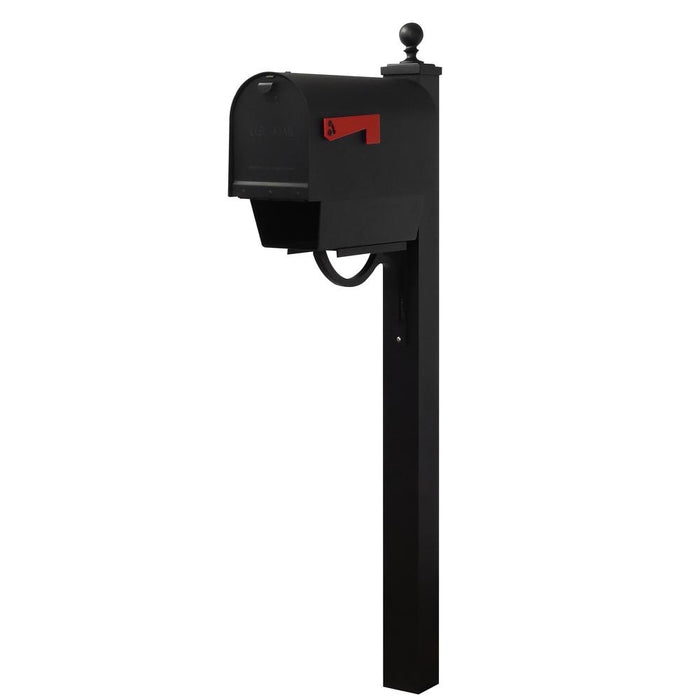 Special Lite Products || Titan Steel Curbside Mailbox with Newspaper Tube and Springfield Mailbox Post