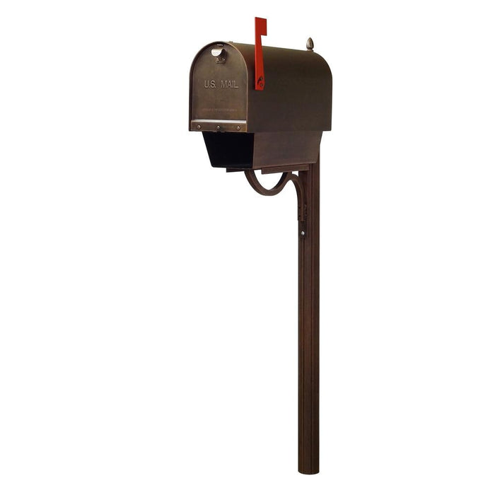 Special Lite Products || Titan Steel Curbside Mailbox with Paper Tube and Richland Mailbox Post