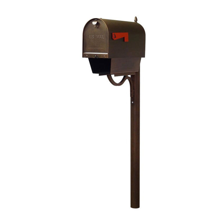 Special Lite Products || Titan Steel Curbside Mailbox with Paper Tube and Richland Mailbox Post