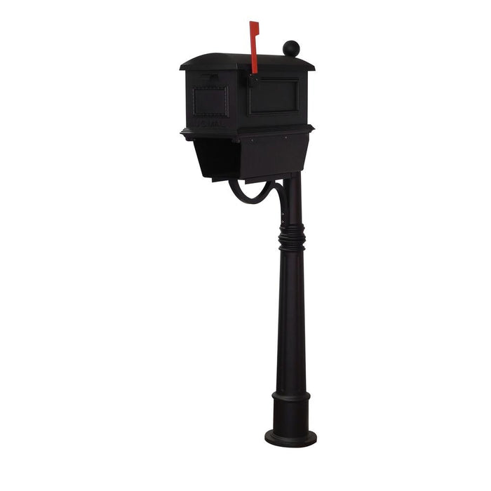 Special Lite Products || Traditional Curbside Mailbox with Newspaper Tube and Ashland Mailbox Post