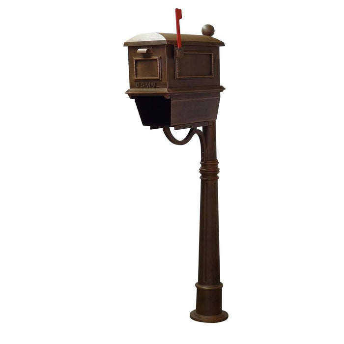 Special Lite Products || Traditional Curbside Mailbox with Newspaper Tube and Ashland Mailbox Post