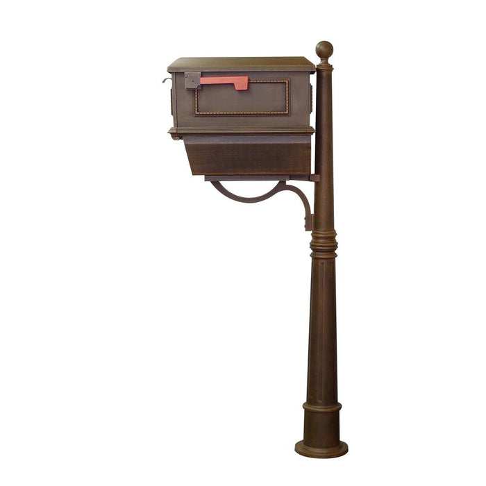 Special Lite Products || Traditional Curbside Mailbox with Newspaper Tube and Ashland Mailbox Post