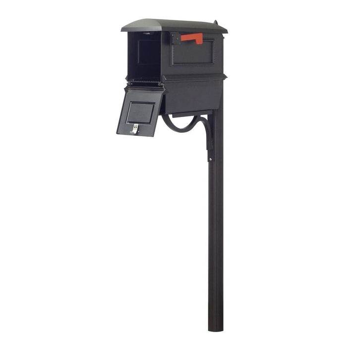 Special Lite Products || Traditional Curbside Mailbox with Newspaper Tube and Richland Mailbox Post