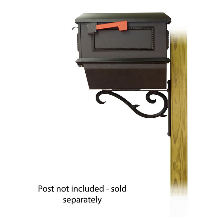 Special Lite Products || Traditional Curbside Mailbox with Newspaper tube and Sorrento front single mailbox mounting bracket