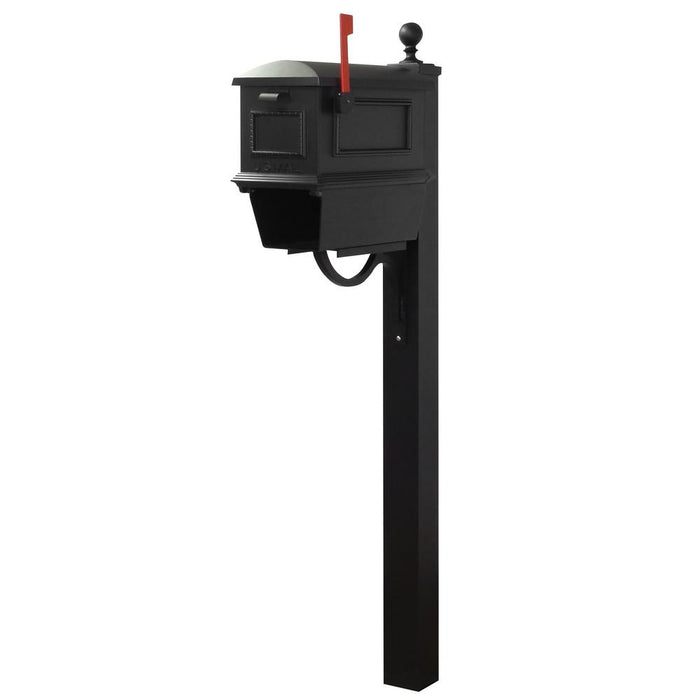 Special Lite Products || Traditional Curbside Mailbox with Newspaper Tube and Springfield Mailbox Post